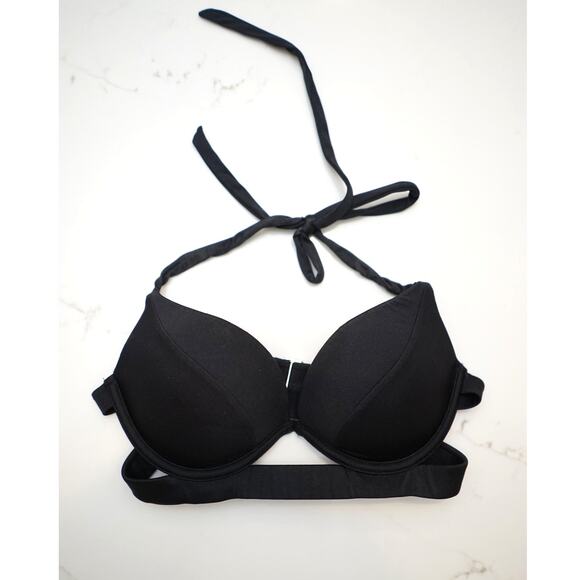 Victoria's Secret - The Hottie Halter Bikini Swimsuit Top in Black / Size 32C - Picture 1 of 5